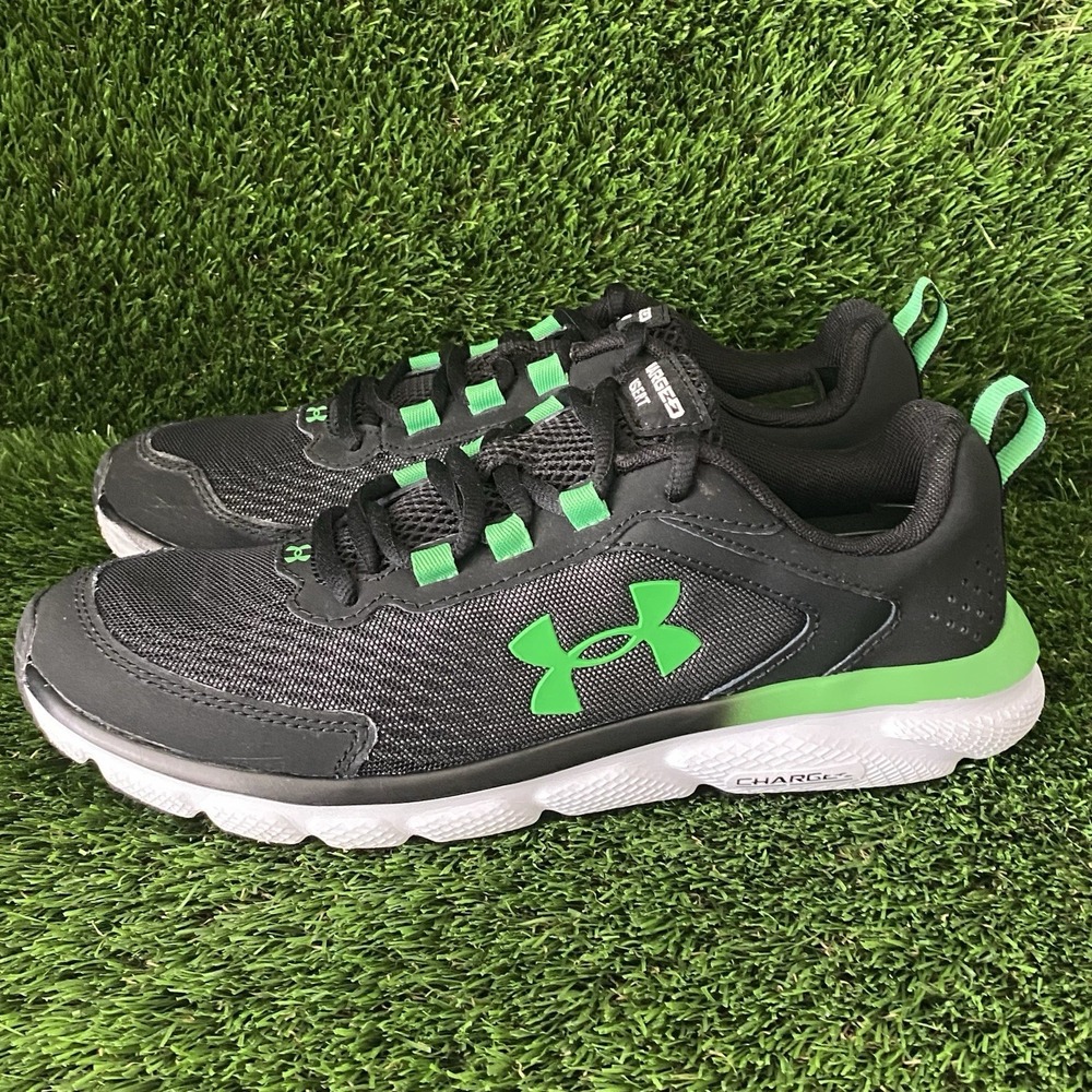 UNDER ARMOUR MEN'S CHARGED ASSERT 9 RUNNING SHOE BLACK GREEN SIZE 8*‎